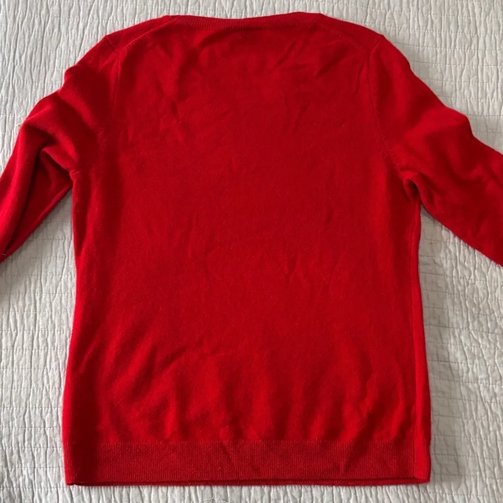 Talbots Red 100% Pure Cashmere Crewneck Long Sleeve Sweater - Large